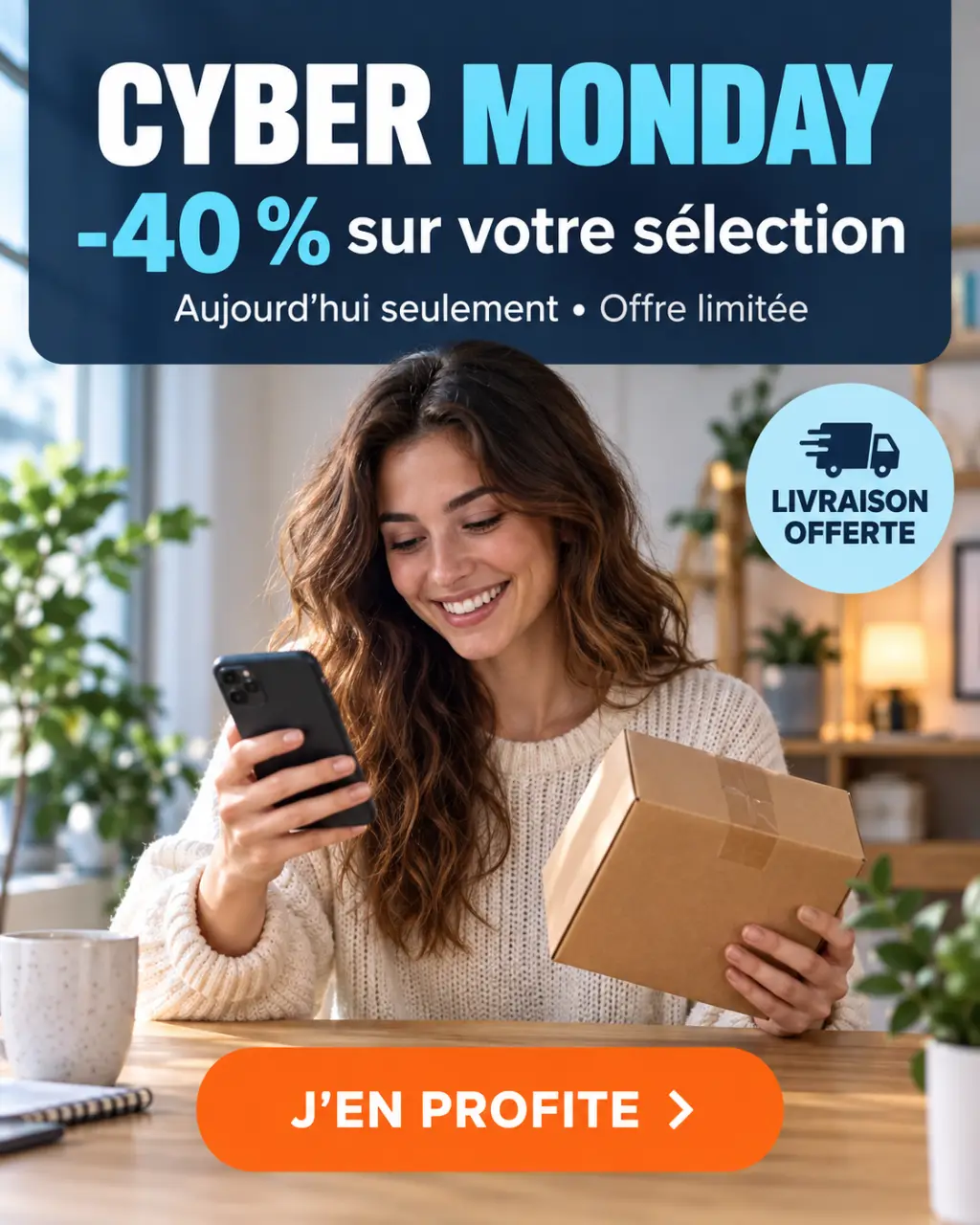 Créez une publicité Cyber Monday lisible sur mobile, avec le bon format et le bon CTA
