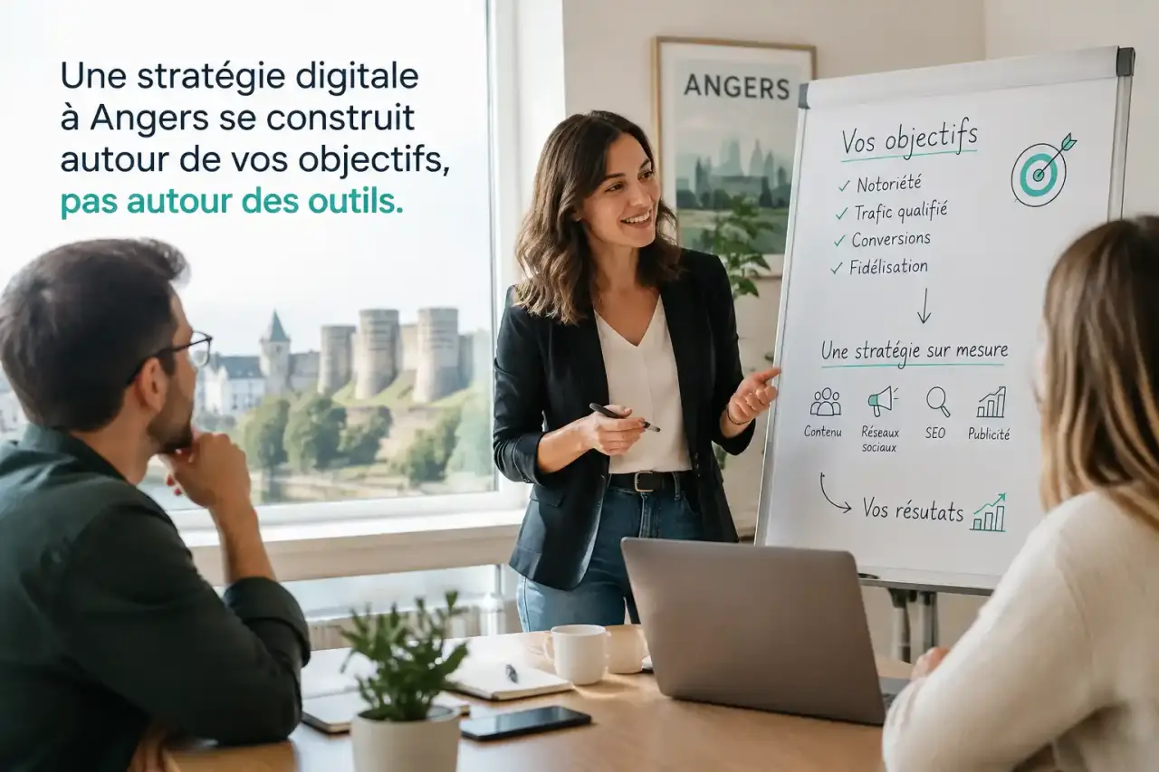 Une stratégie digitale à Angers se construit autour de vos objectifs, pas autour des outils