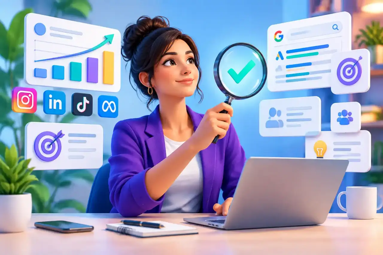 Composition abstraite illustrant les tendances marketing et la puissance de la preuve